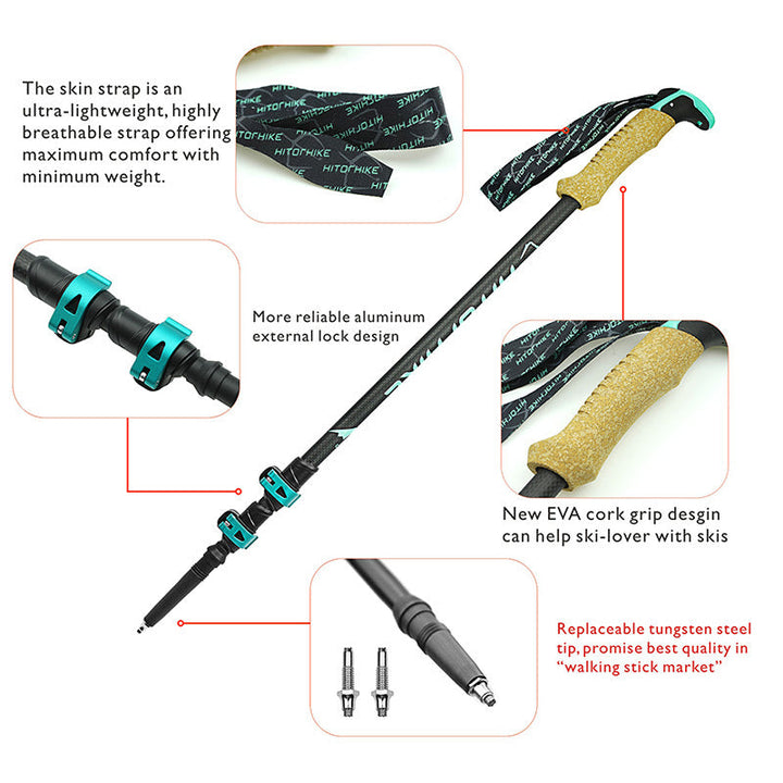 Unlock Your Adventure with the External Lock Straight Handle Trekking Pole