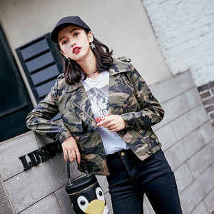 Lapel Short Camouflage Leather Bomber Jacket: A Stylish Statement